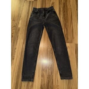 American Eagle Mom Jeans Womens Size 0 Curvy Dark Wash Stretch Denim Cotton